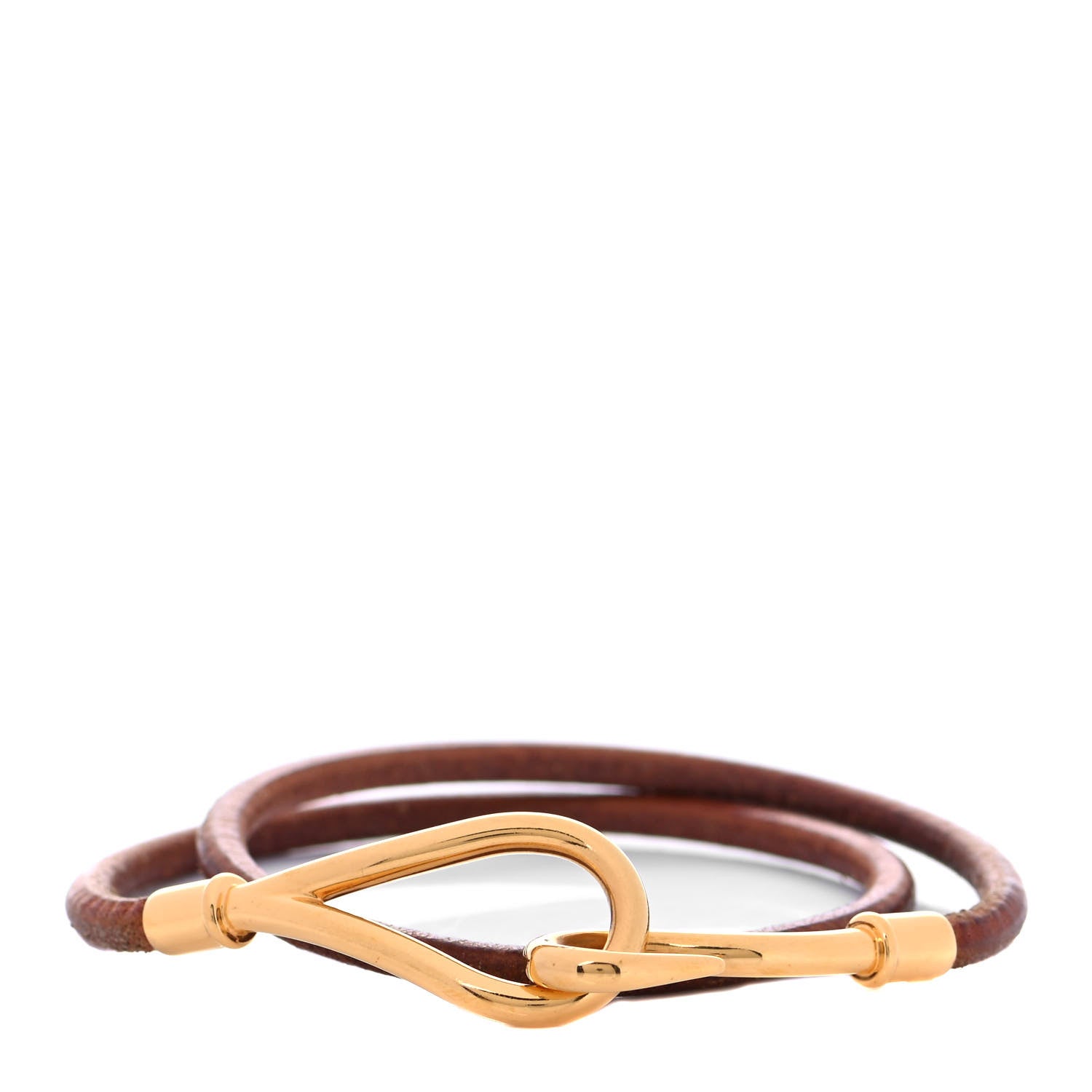 Hermes Natural Bridle Jumbo Hook Double Tour Bracelet Bouton 1 of 4