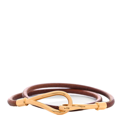 Hermes Natural Bridle Jumbo Hook Double Tour Bracelet Bouton 1 of 4
