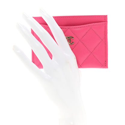 Chanel Caviar Quilted Card Holder Pink 3 of 8