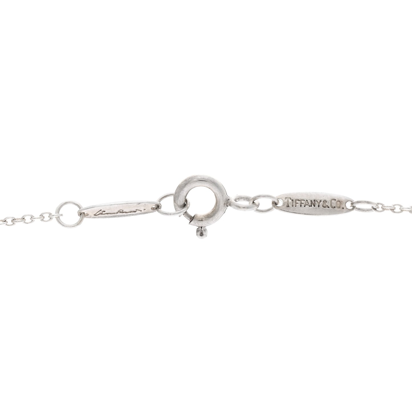 Sterling Silver Diamond Elsa Peretti Snake Pendant Necklace