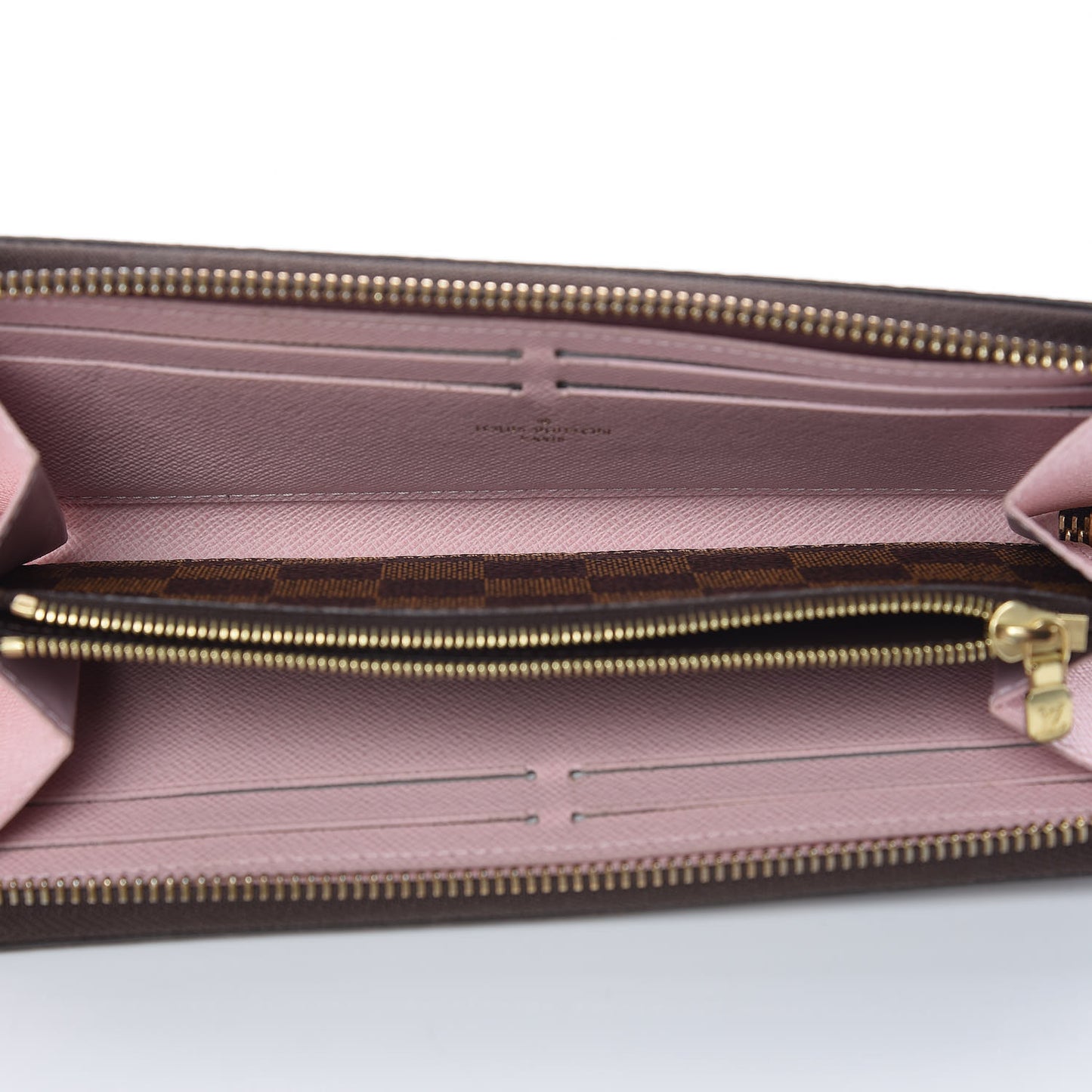 Damier Ebene Clemence Wallet Rose Ballerine