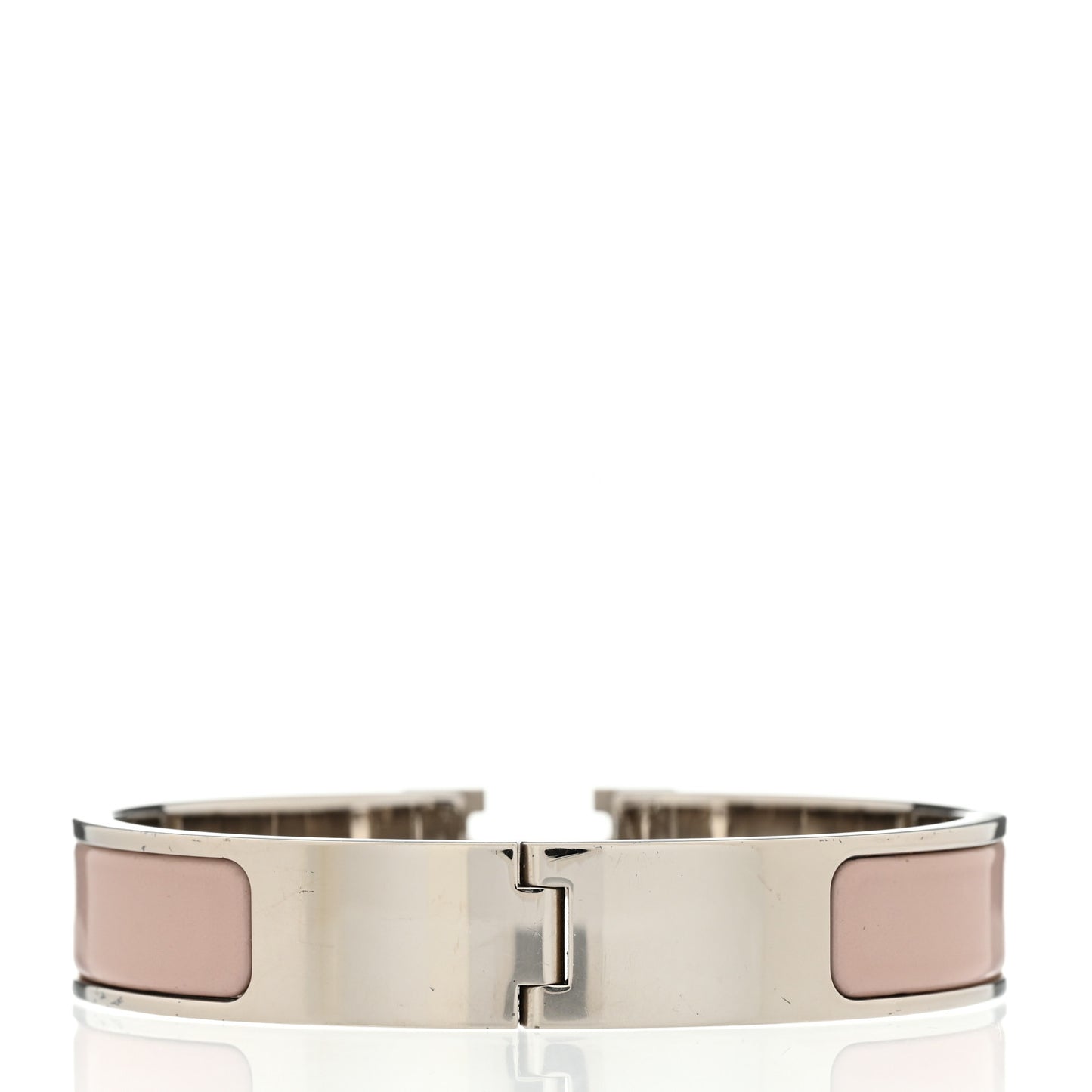 Enamel Narrow Clic Clac H Bracelet PM Rose Poudre