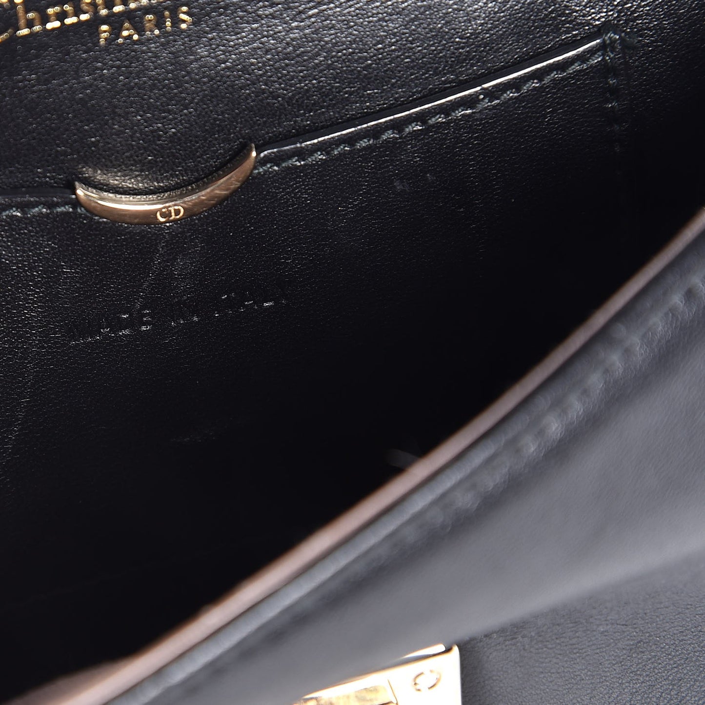 Lambskin Mini Diorama Flap Bag Black