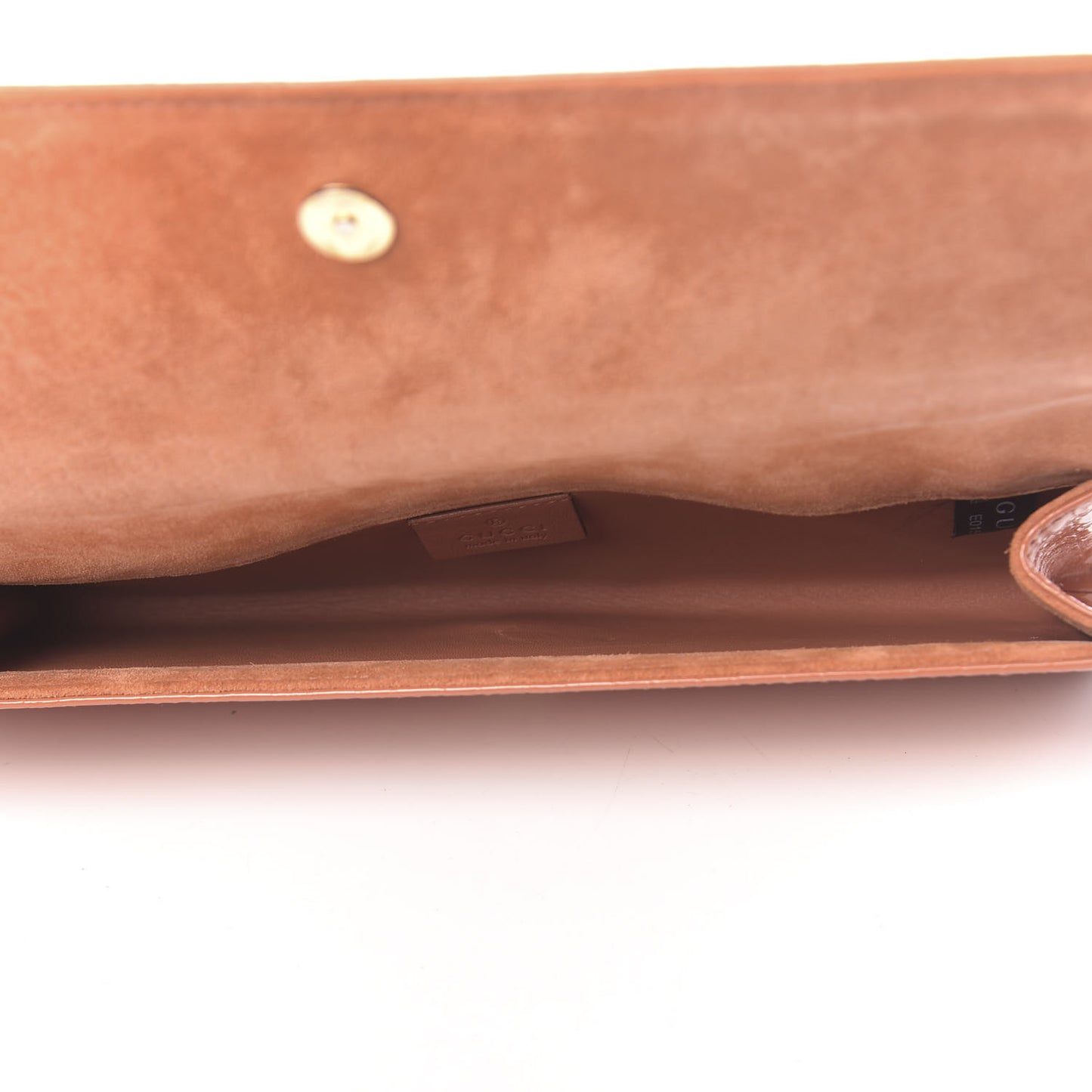 Patent Microguccissima Small Broadway Clutch Sun Orange