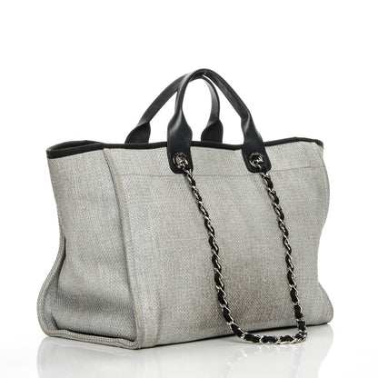 Chanel Canvas Large Deauville Tote Grey 3 of 8