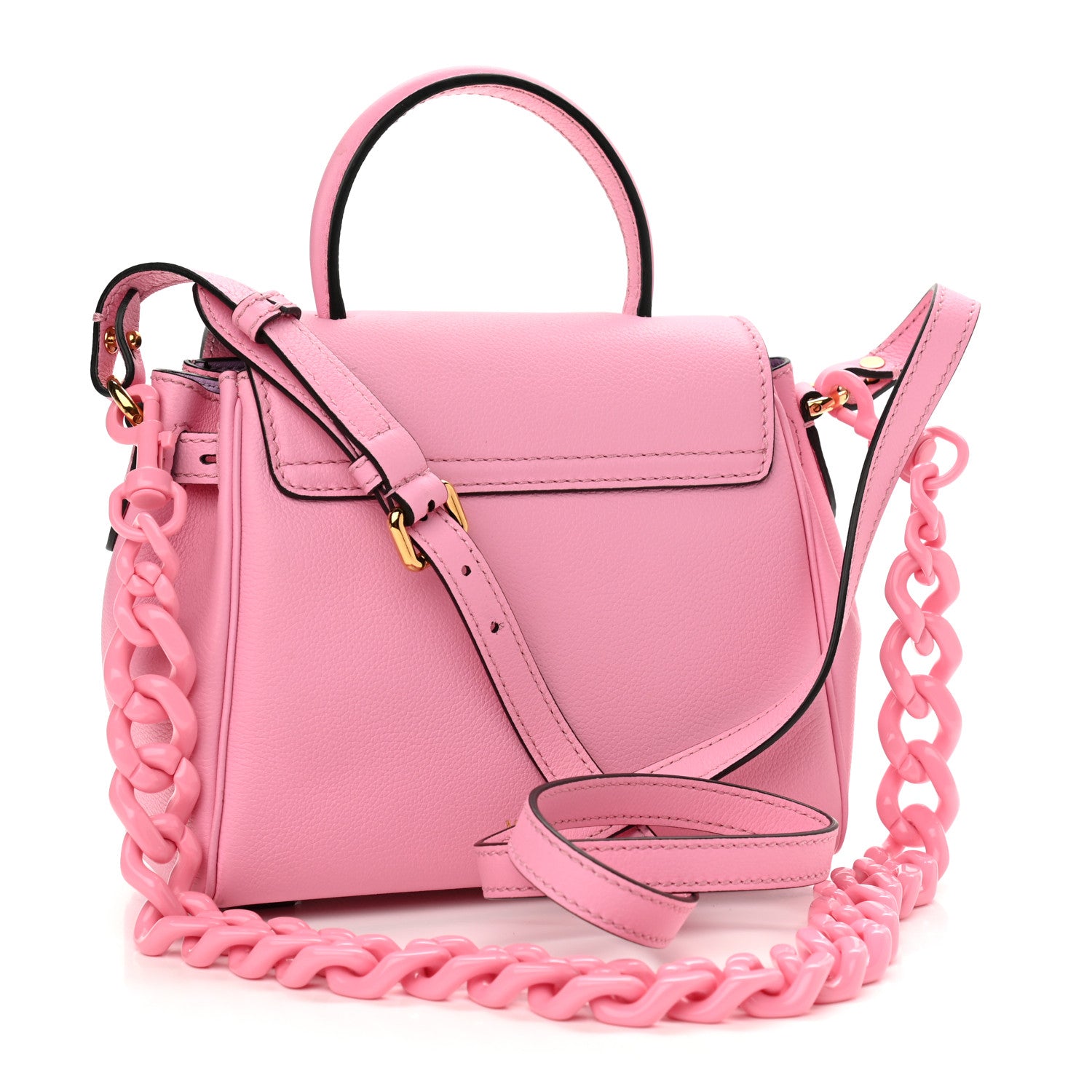 Versace Grained Calfskin Small La Medusa Top Handle Bag Pink 3 of 10