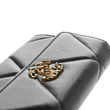 Chanel Lambskin Quilted Chanel 19 Flap Wallet Black 9 of 9