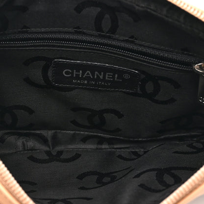 Chanel Calfskin Quilted Cambon Pochette Beige Black 5 of 10