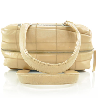 Chanel Leather Square Stitched Satchel Beige 5 of 8