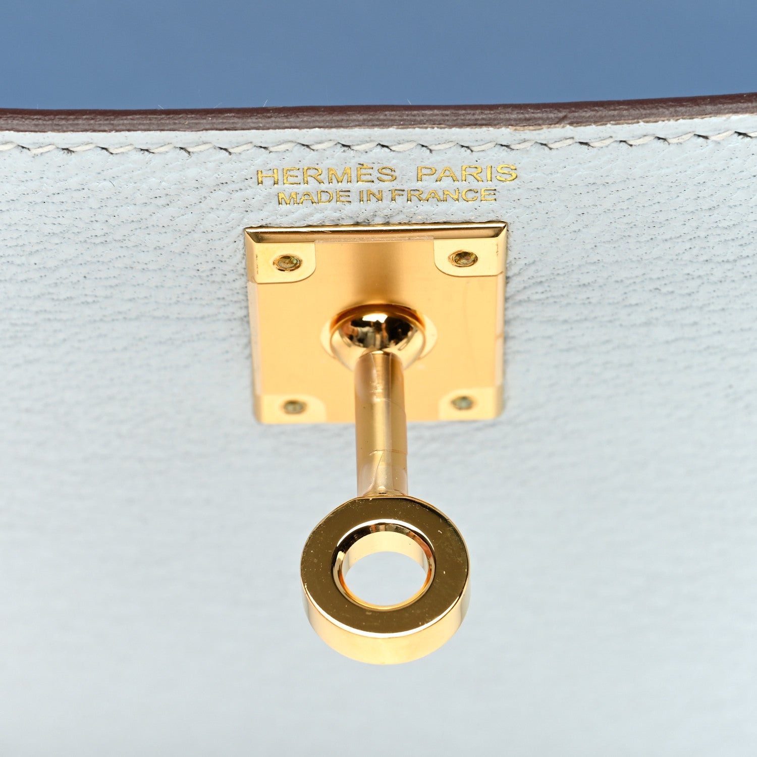 Hermes Chevre Mysore Mini Kelly Sellier 20 Bleu Brume 6 of 11