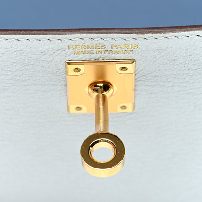 Hermes Chevre Mysore Mini Kelly Sellier 20 Bleu Brume 6 of 11