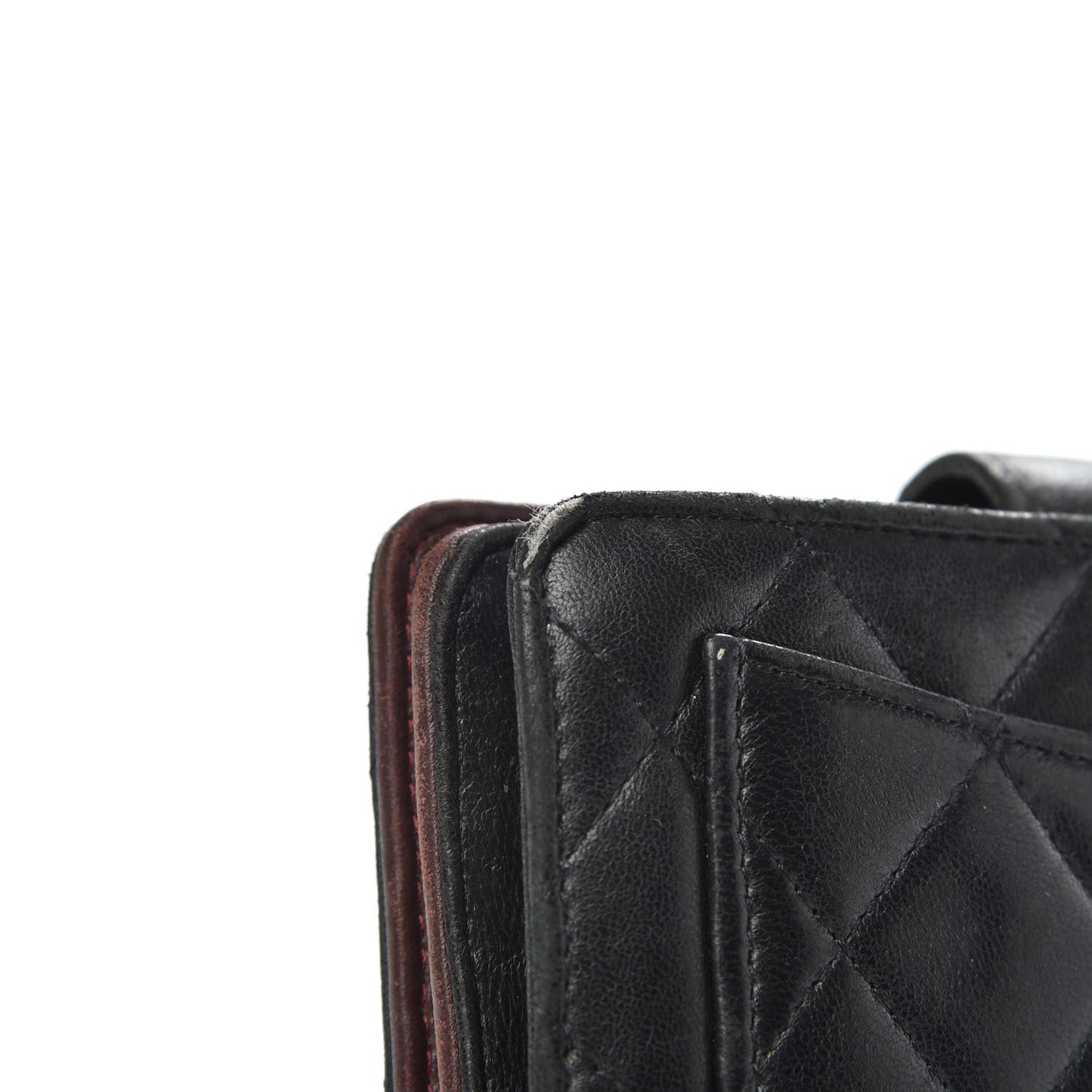 Lambskin Quilted Zipped Pocket Wallet Black