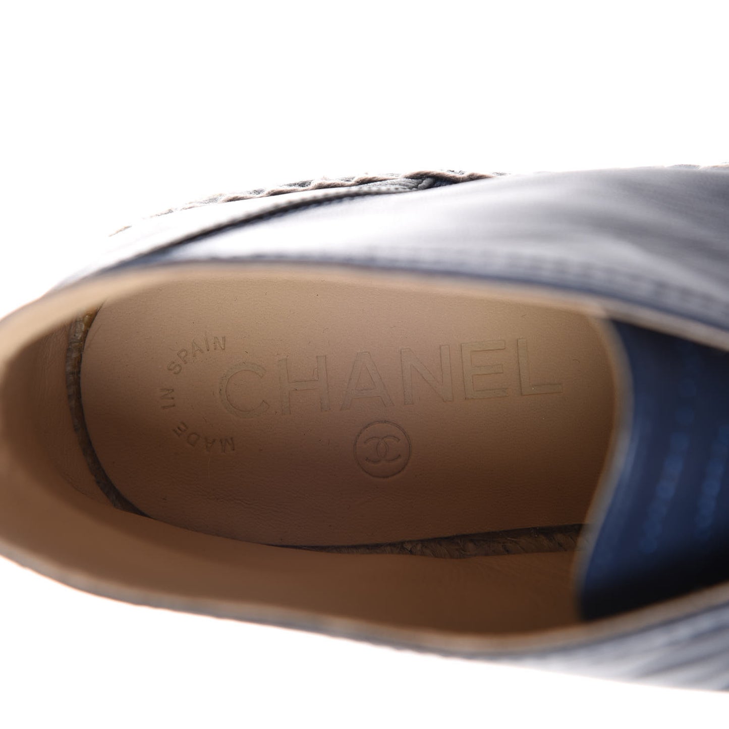 Lambskin Canvas Cap Toe Lace Up Espadrilles 42 Dark Navy Blue