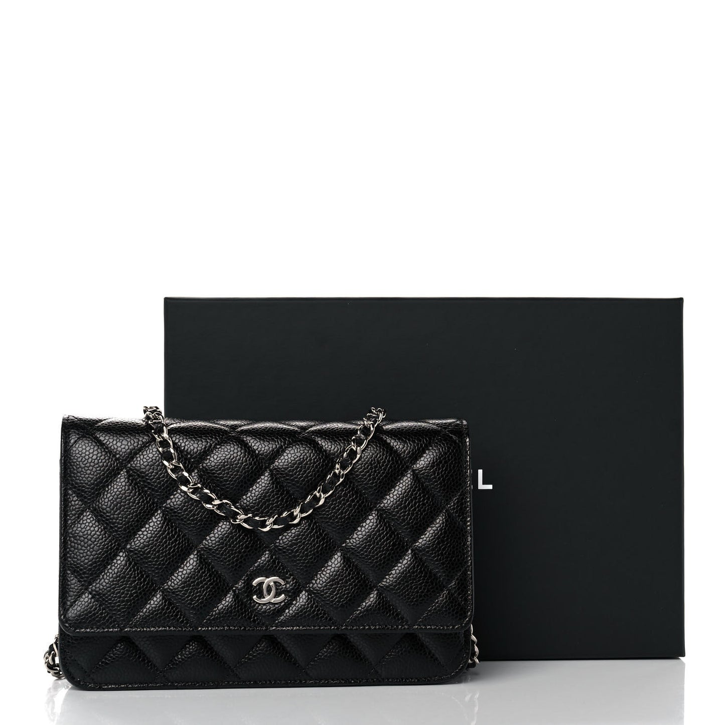 Caviar Quilted Wallet On Chain WOC Black