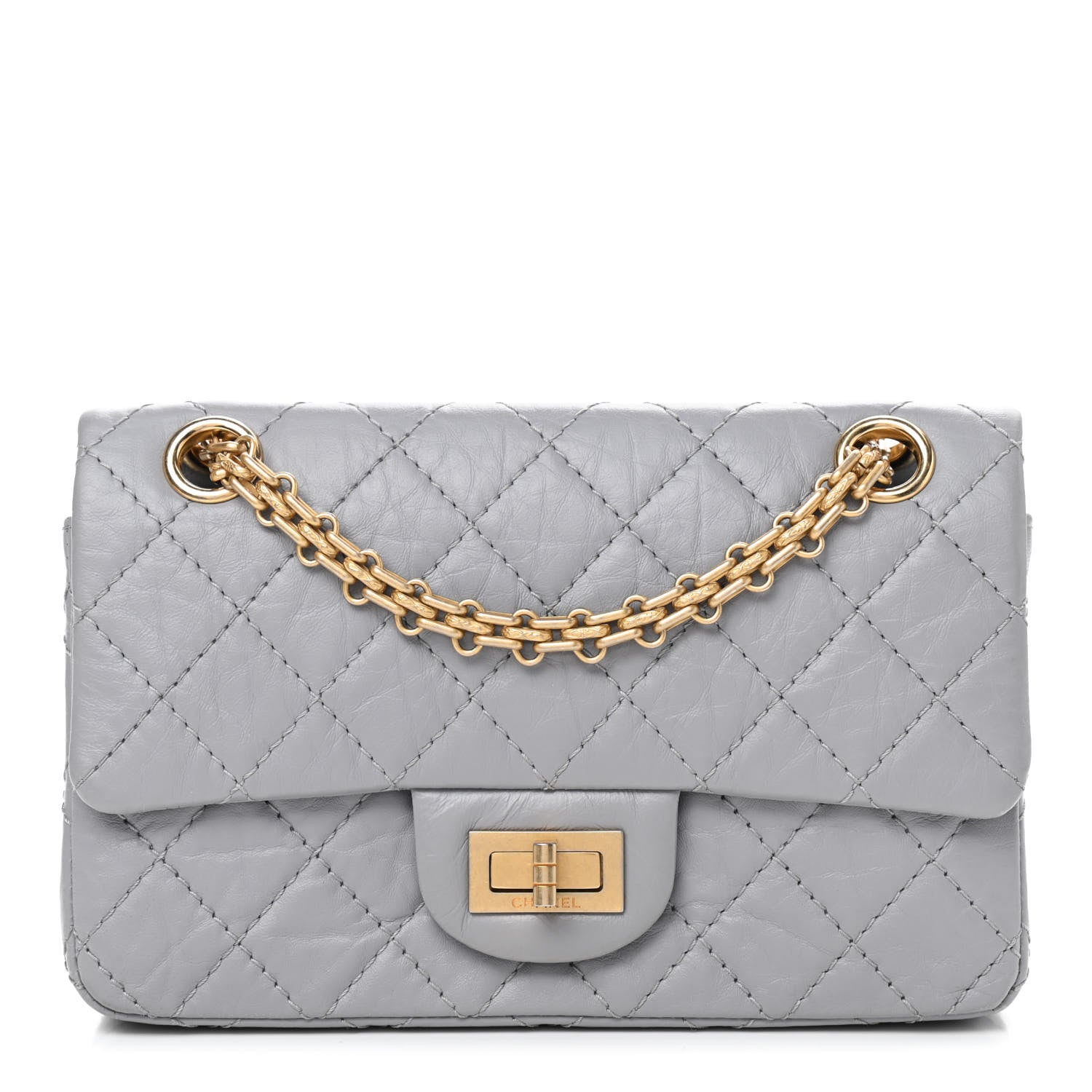 Chanel Aged Calfskin Quilted 2.55 Reissue Mini Flap Grey 1 of 8