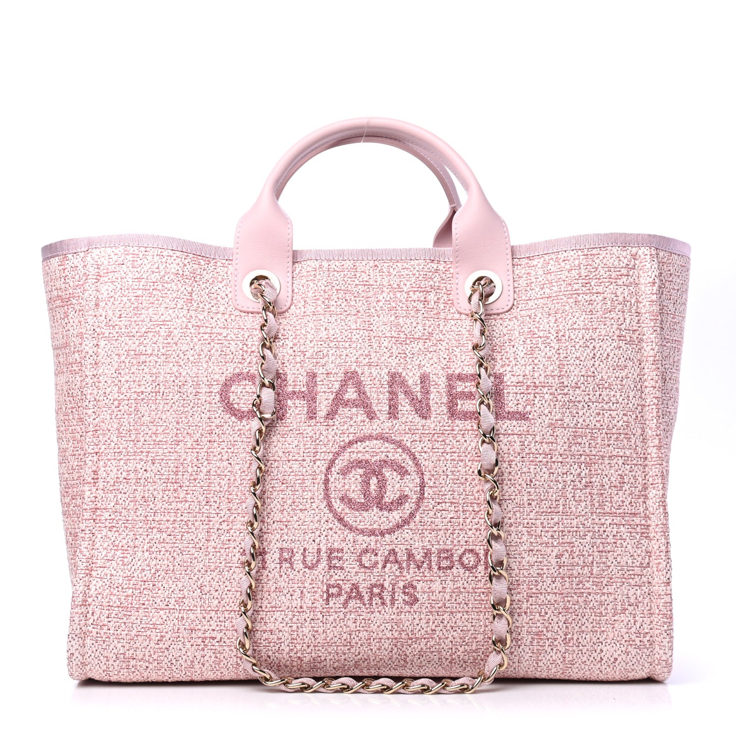 Lurex Boucle Deauville Medium Tote Pink