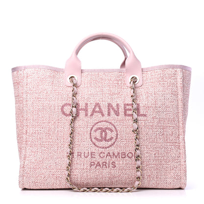 Chanel Lurex Boucle Deauville Medium Tote Pink 1 of 6