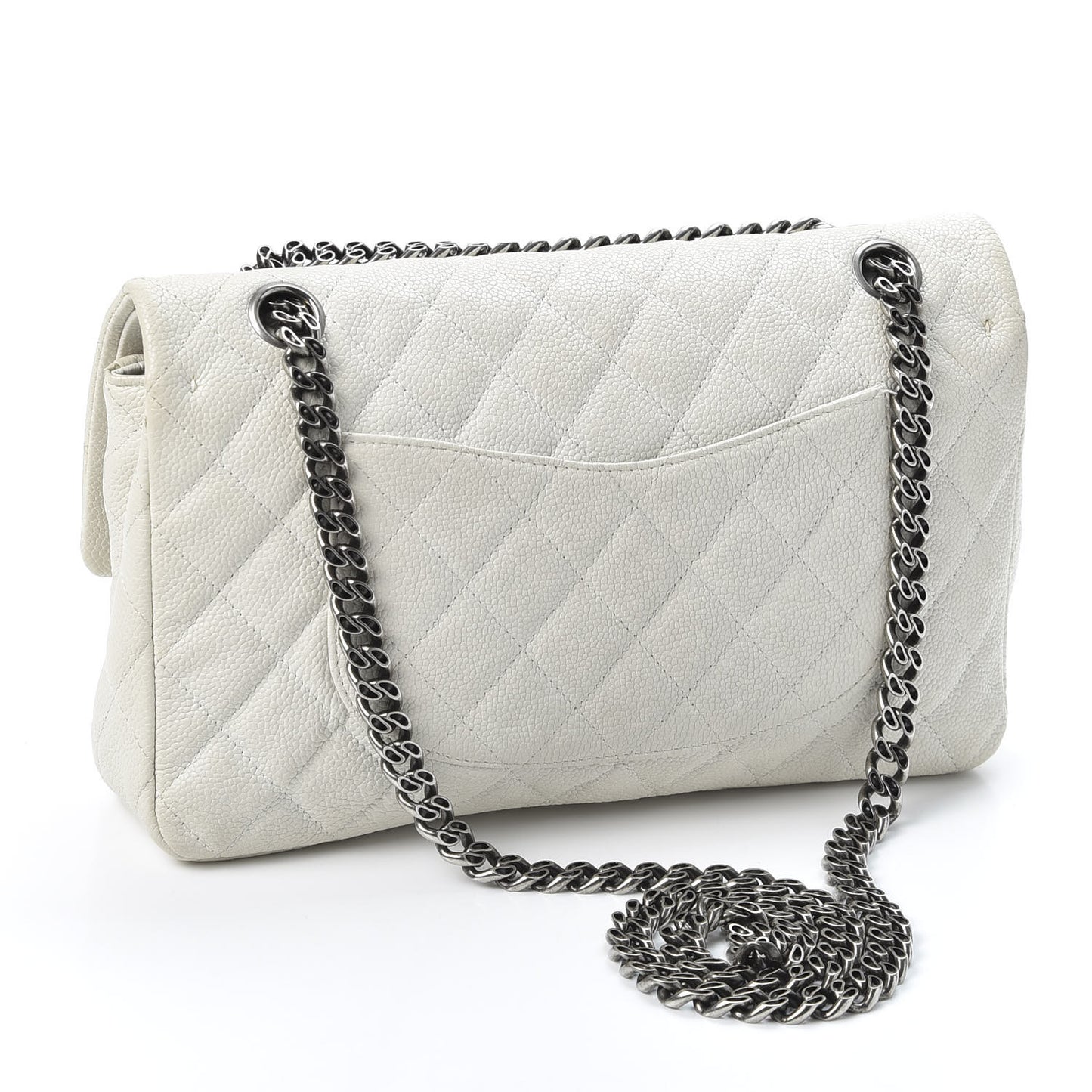Caviar Quilted 2.55 Reissue 225 Bijoux Chain Flap White