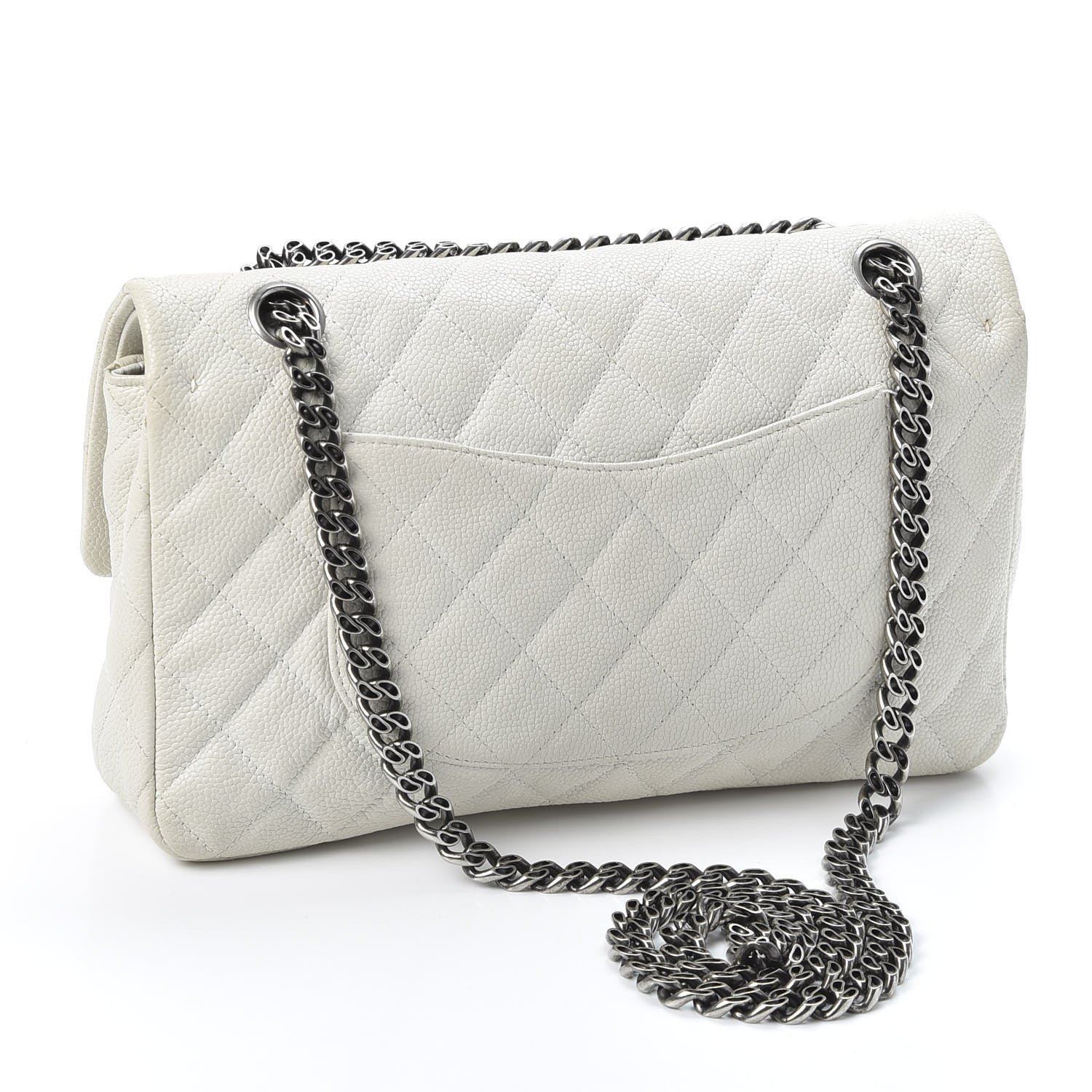 Chanel Caviar Quilted 2.55 Reissue 225 Bijoux Chain Flap White 2 of 10