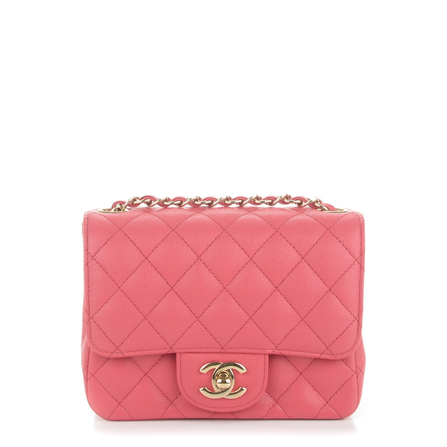 Chanel Caviar Quilted Mini Square Flap Dark Pink 1 of 7