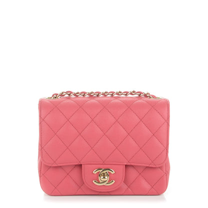 Chanel Caviar Quilted Mini Square Flap Dark Pink 1 of 7