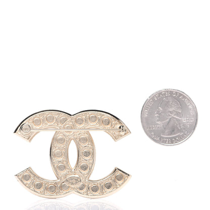 Chanel Pearl Crystal CC Brooch Gold 2 of 7