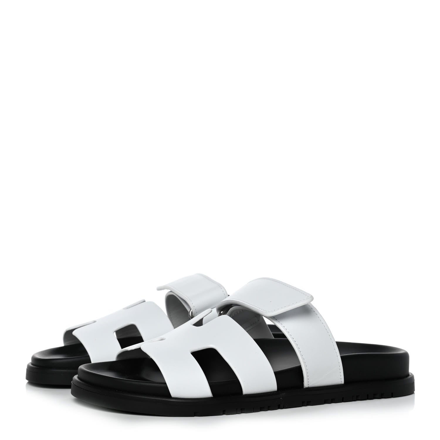 Hermes Calfskin Womens Chypre Sandals 37.5 White 3 of 13