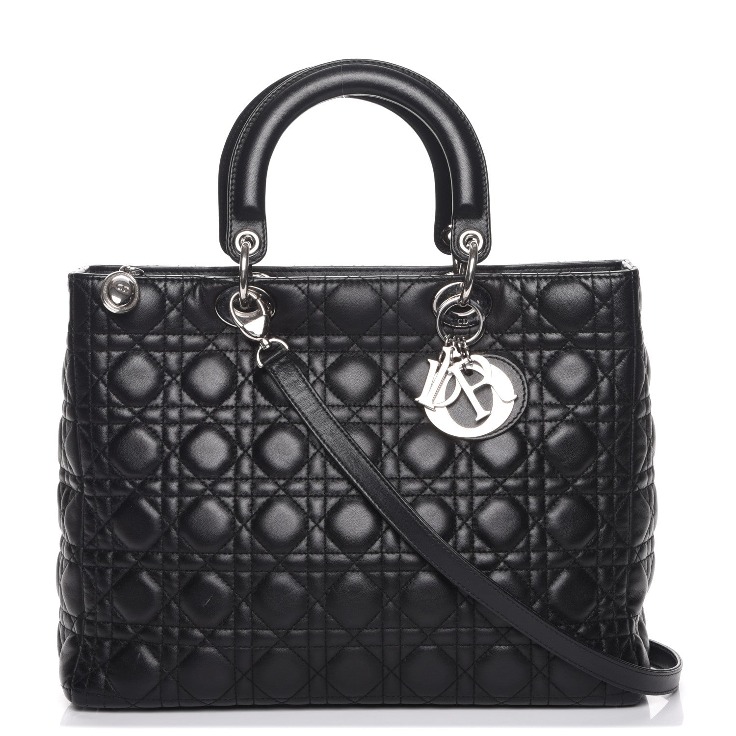 Christian Dior Lambskin Cannage Large Lady Dior Black 1 of 9