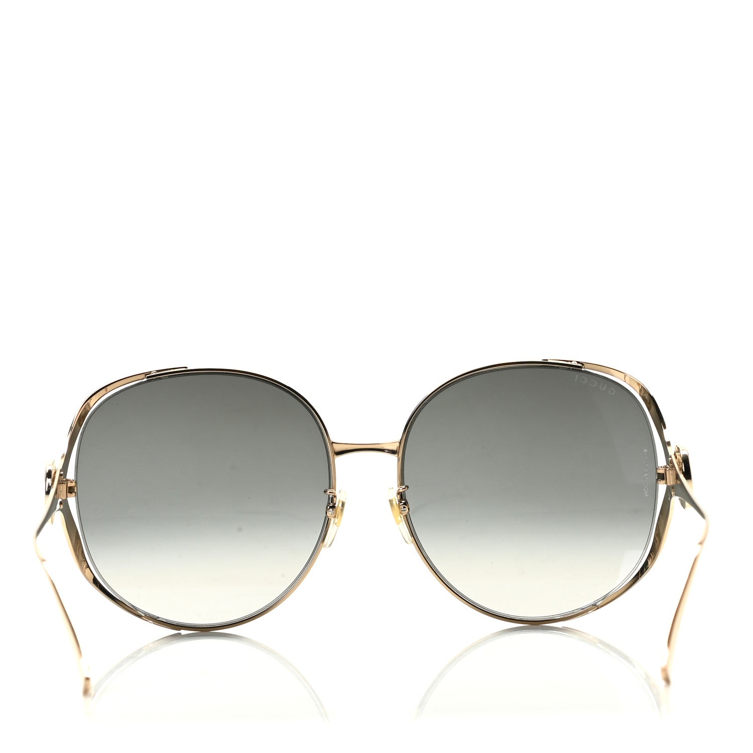 Gucci Metal Oversized Round Frame GG0225S Sunglasses Gold 4 of 6