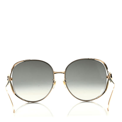 Gucci Metal Oversized Round Frame GG0225S Sunglasses Gold 4 of 6