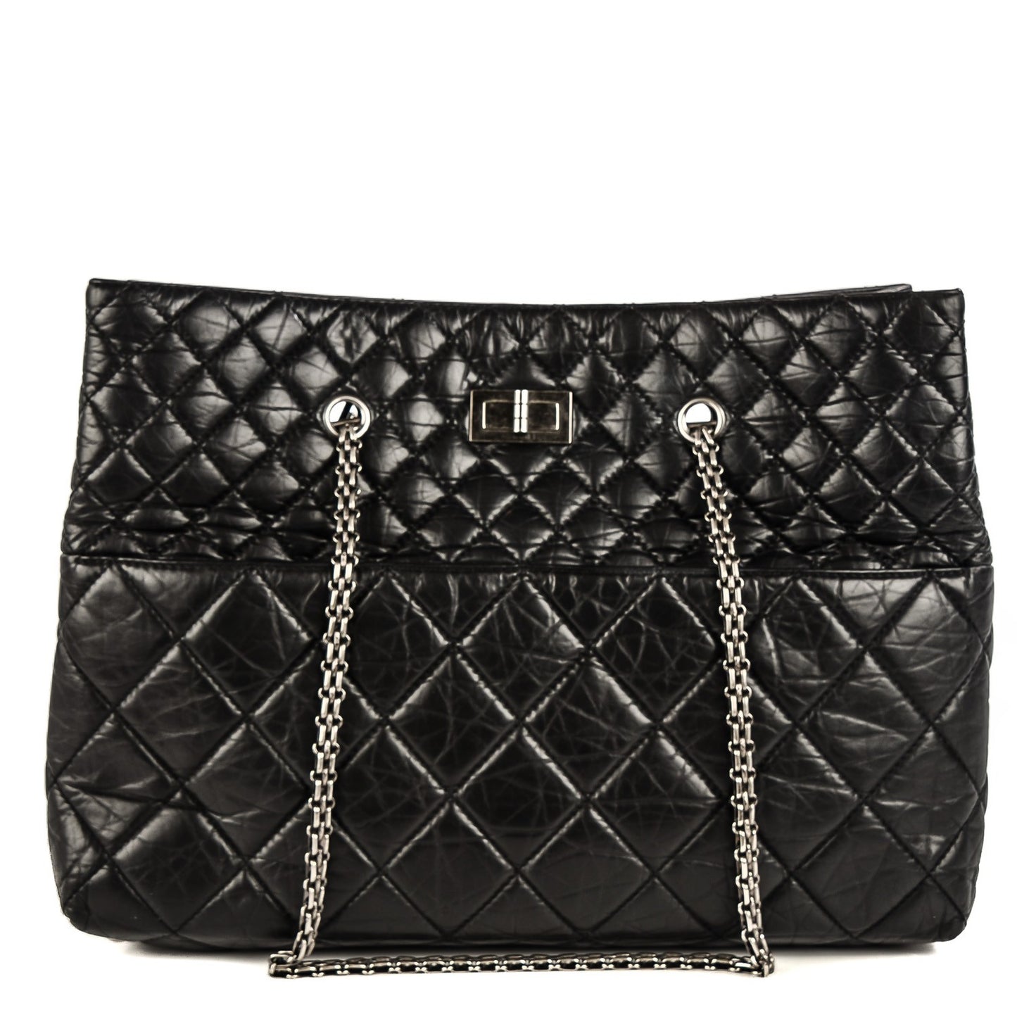 Aged Calfskin Reissue 2.55 Tote Black