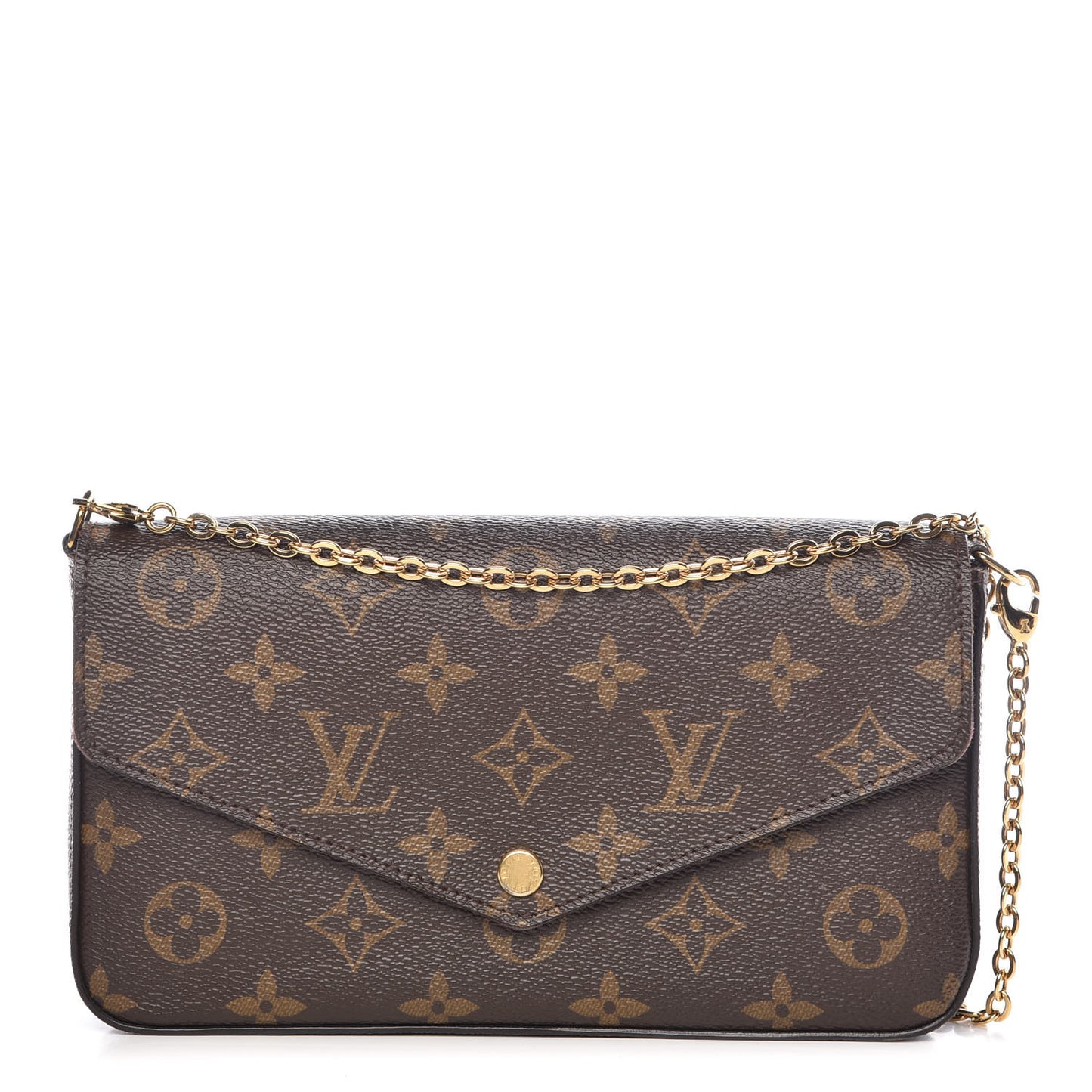 Monogram Pochette Felicie Chain Wallet Fuchsia