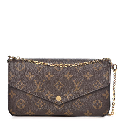 Louis Vuitton Monogram Pochette Felicie Chain Wallet Fuchsia 1 of 14