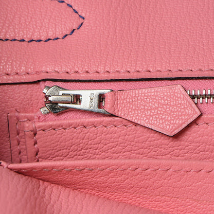 Hermes Togo Horseshoe Birkin 30 Bleu Electrique Rose Lipstick 19 of 29