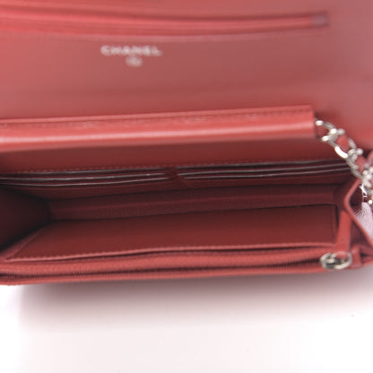 Chanel Grained Calfskin Quilted CC Box Wallet On Chain WOC Red 5 of 12