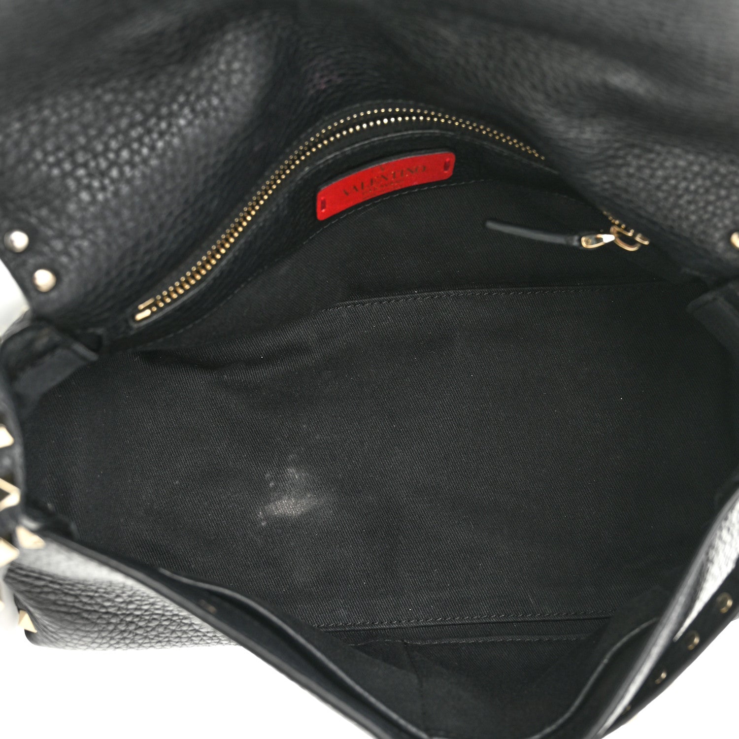 Valentino Garavani Pebbled Calfskin Medium Rockstud Top Handle Shoulder Bag Black 5 of 13