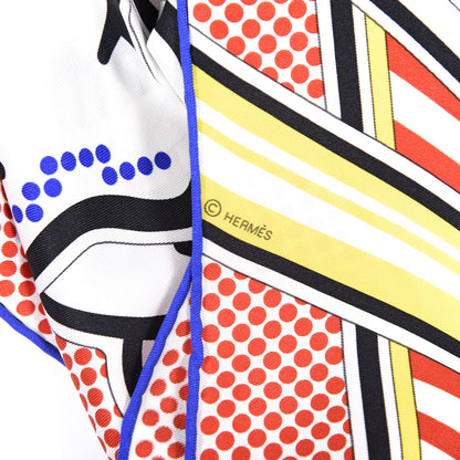 Hermes Silk Pegase Pop Scarf 70 White Rouge Jaune 5 of 6