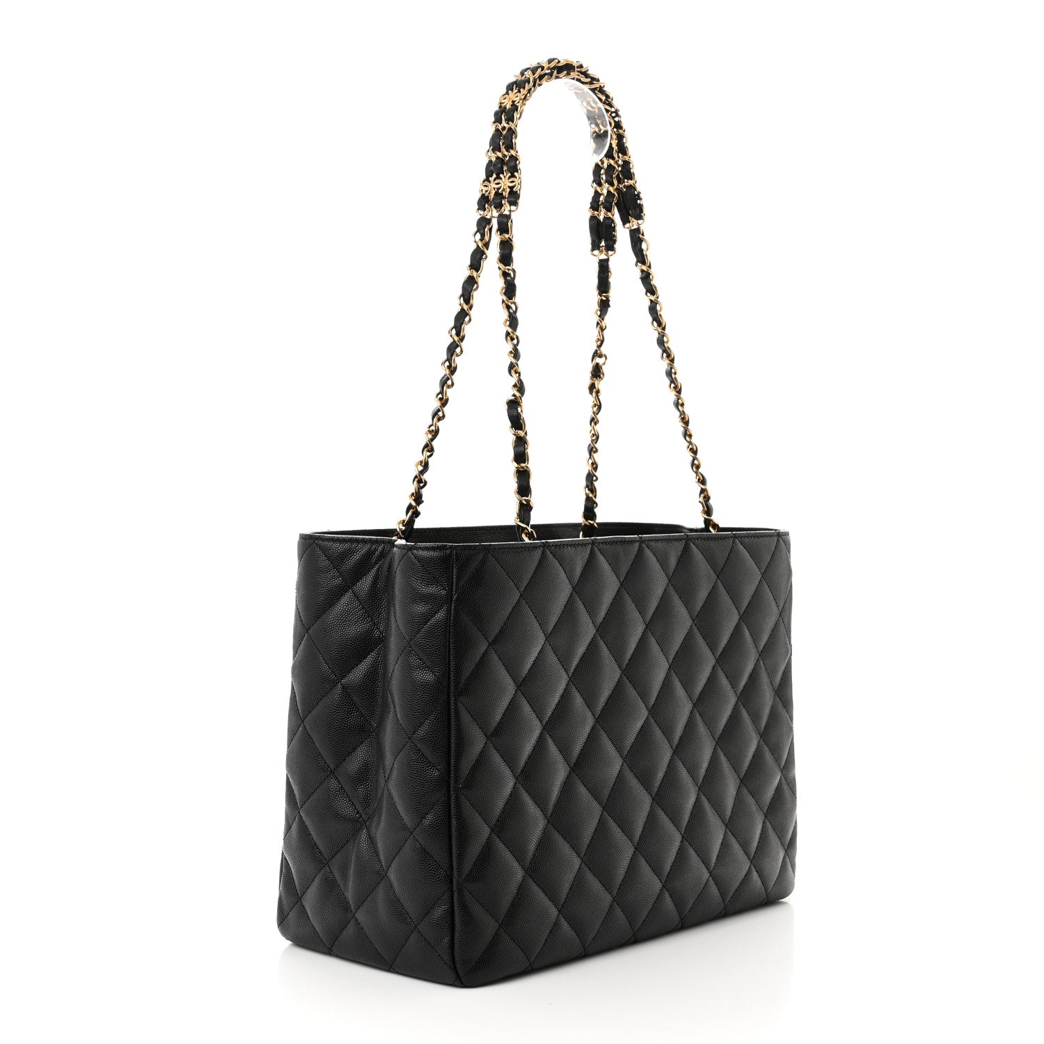 Chanel Caviar Quilted Small Shopping Tote Black 3 of 10