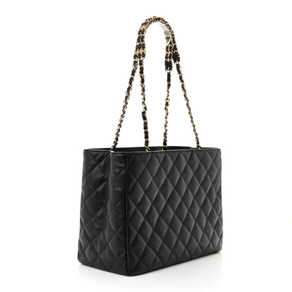Chanel Caviar Quilted Small Shopping Tote Black 3 of 10