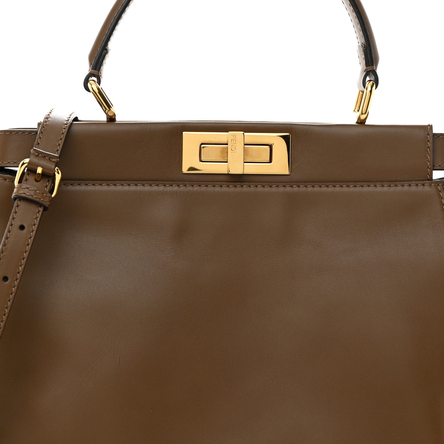 Fendi Vitello Morgan Fabric Jacquard Pequin Medium Peekaboo Iconic Satchel Foresta Tobacco Black 8 of 10