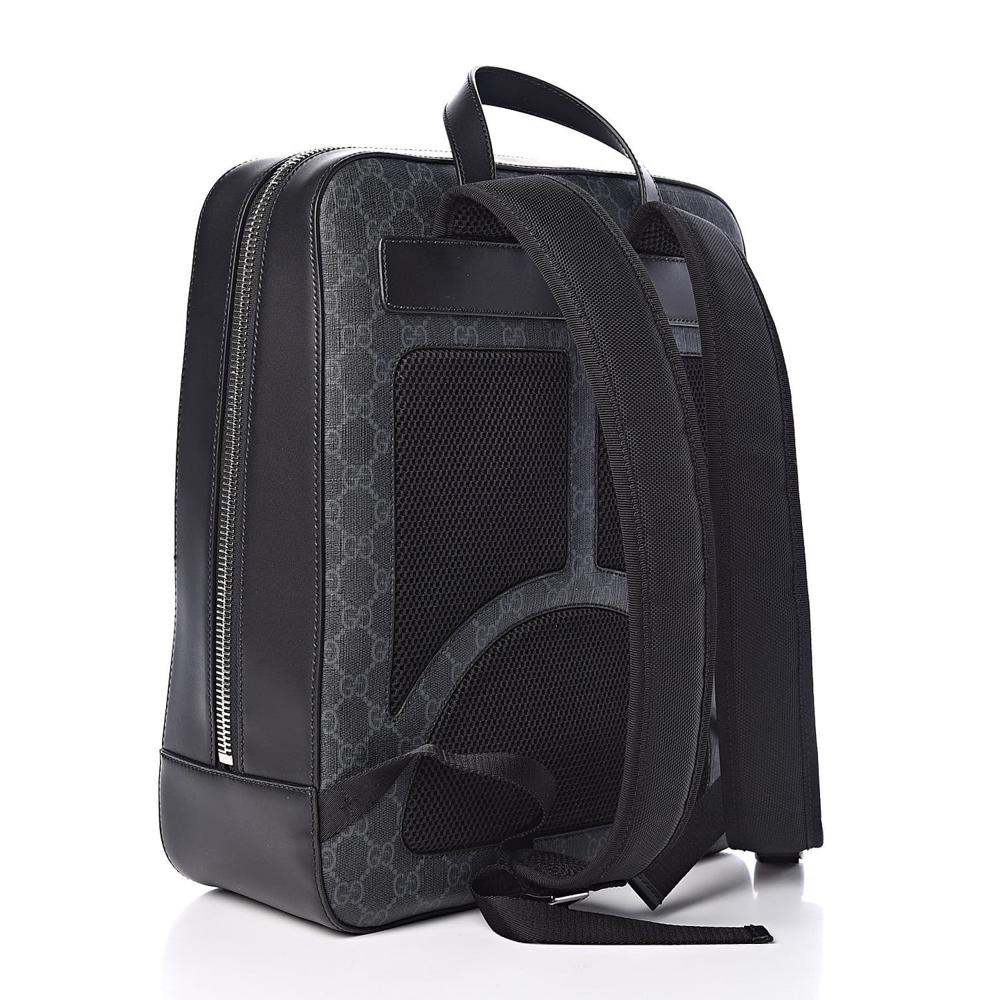 GG Supreme Monogram Web Tote Backpack Black Grey