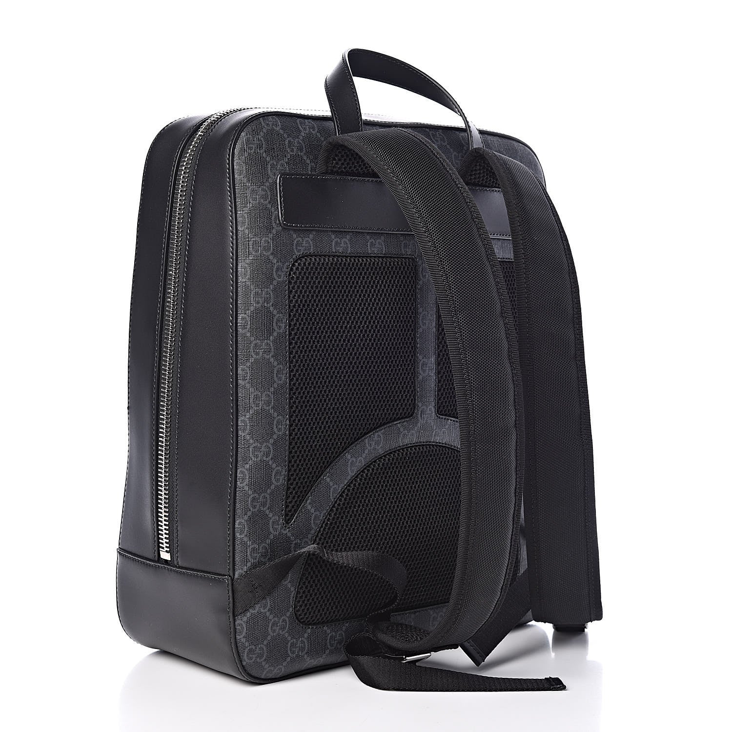 Gucci GG Supreme Monogram Web Tote Backpack Black Grey 3 of 9