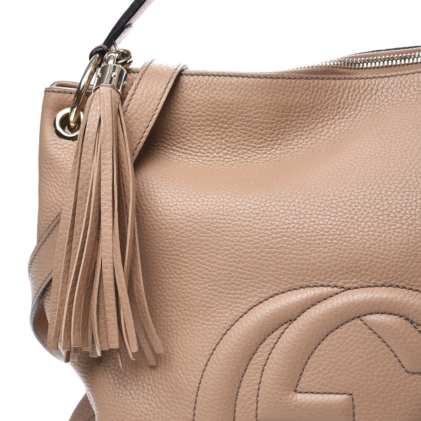 Pebbled Calfskin Large Soho Hobo Camelia