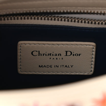 Christian Dior Calfskin Sequin Floral Embroidered Mini Lady Dior White Multicolor 6 of 9