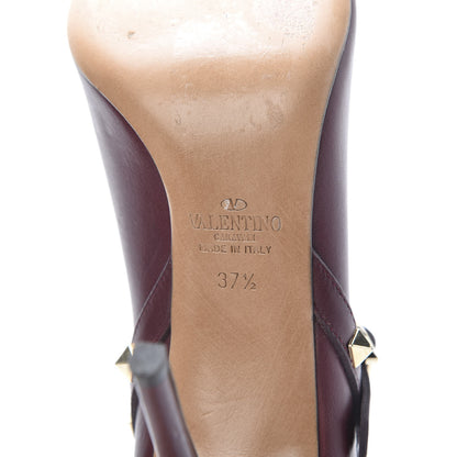 Valentino Garavani Calfskin Rockstud Double Buckle 100mm Ankle Boots 37.5 Rubin 7 of 17