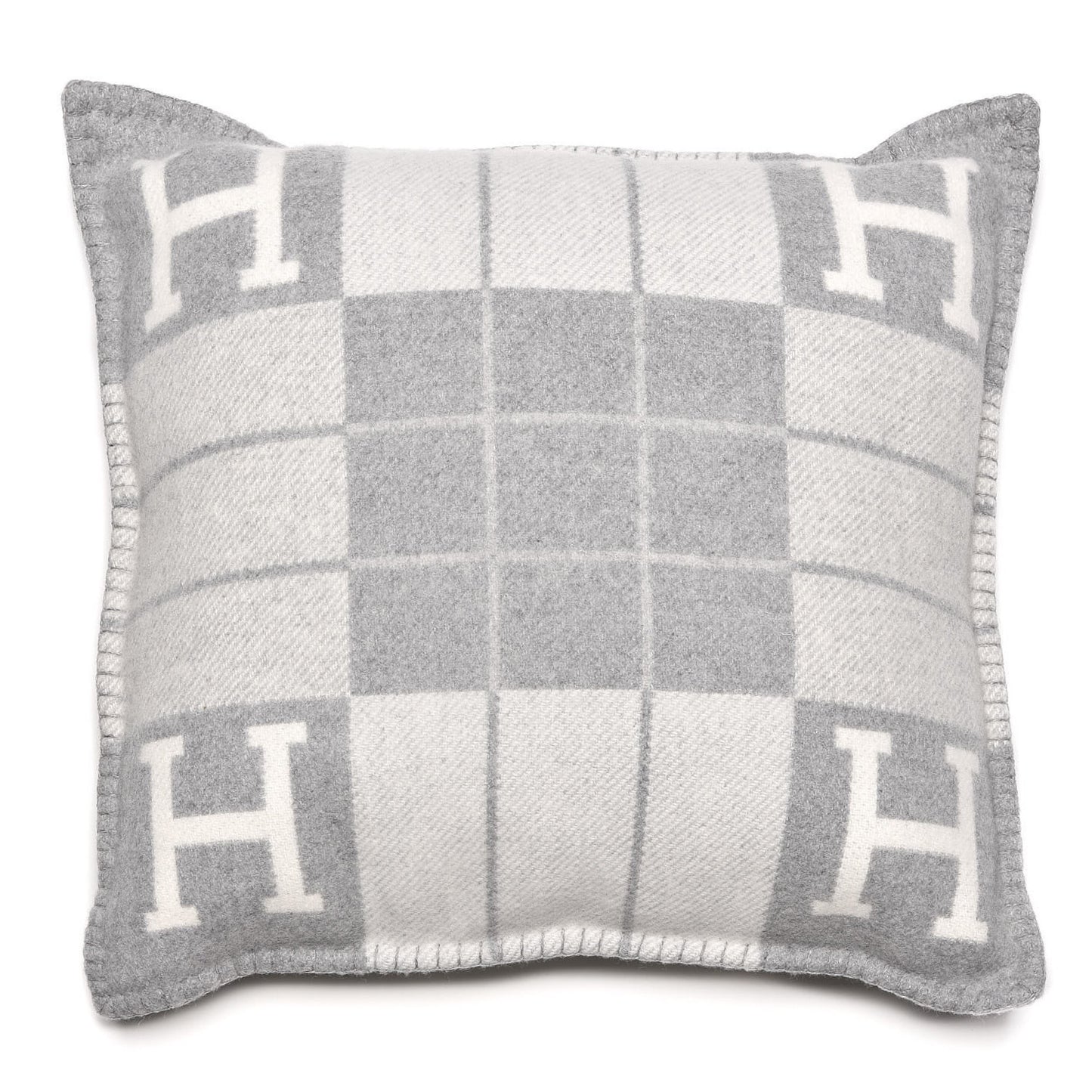 Wool Cashmere Avalon III Pillow PM Ecru Gris Clair