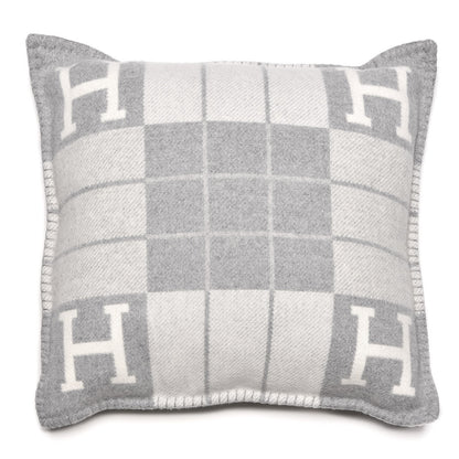 Hermes Wool Cashmere Avalon III Pillow PM Ecru Gris Clair 1 of 3
