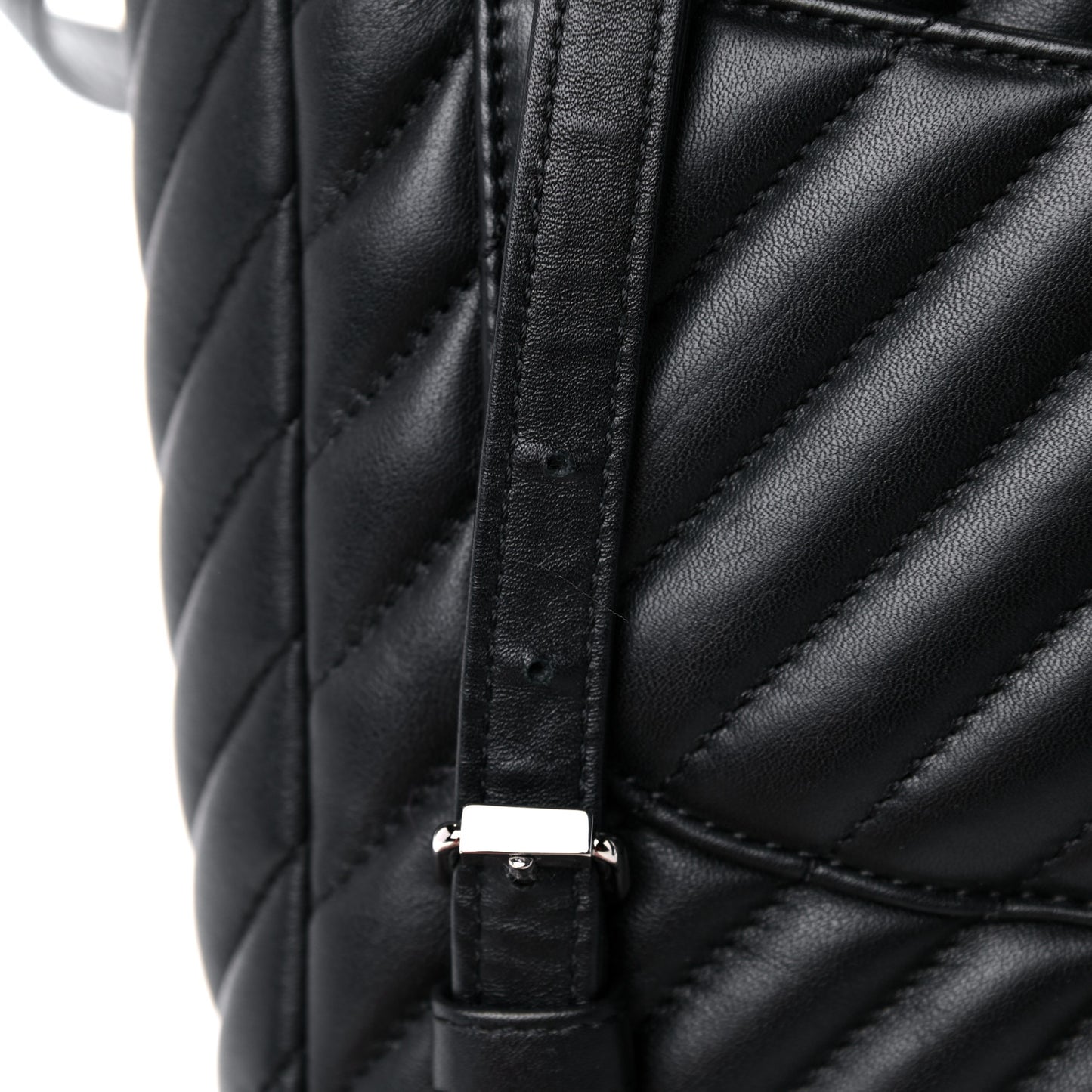 Calfskin Chevron Quilted Small Urban Spirit Backpack Black