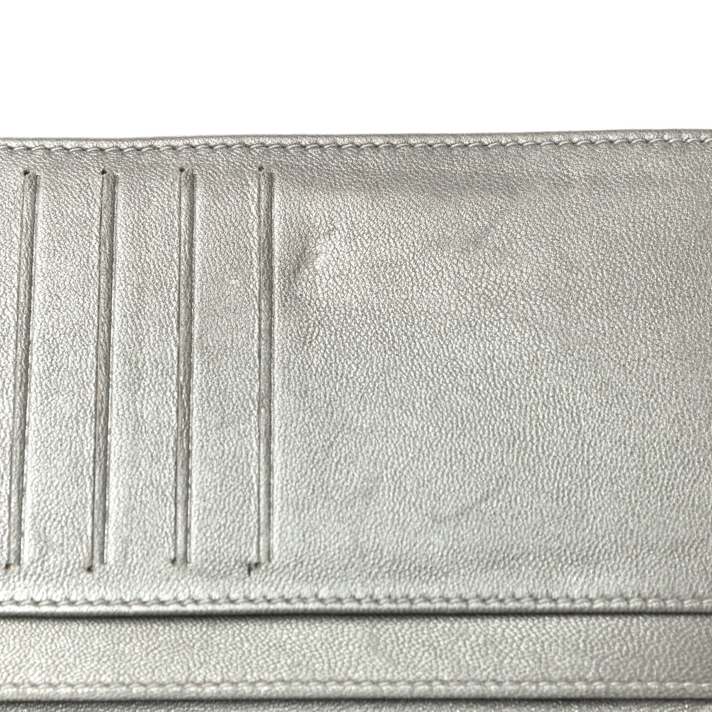 Lambskin Camellia Embossed Zipped Pocket Wallet Black