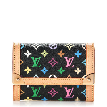 Louis Vuitton Monogram Multicolor Porte-Monnaie Plat Coin Purse Black 1 of 6
